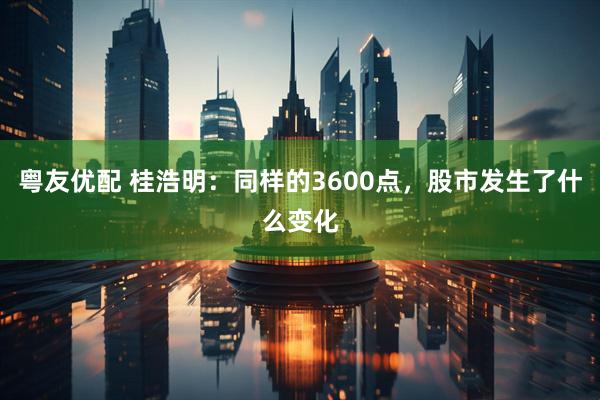 粤友优配 桂浩明:同样的3600点,股市发生了什么变化