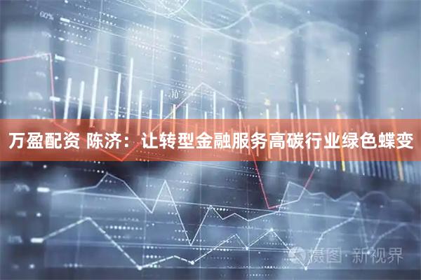 万盈配资 陈济：让转型金融服务高碳行业绿色蝶变